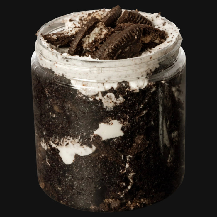 Jar of Chocolate Oreo Cake Guts by Cades Cakes