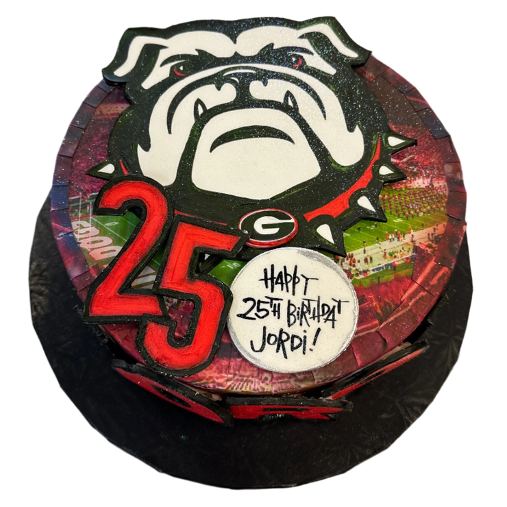 Logo Cake with Painted Numbers