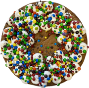 M&M Chocolate Chip Cookie Cake